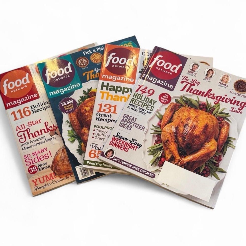 Food Network Thanksgiving Magazine Bundle 4 Issues Recipes